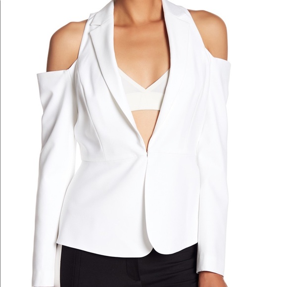 BCBGMaxAzria Jackets & Blazers - BCBGMAXZARIA Sasha Woven Cold Shoulder Blazer